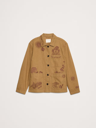 Chaqueta Oversize con Detalle Bordado
