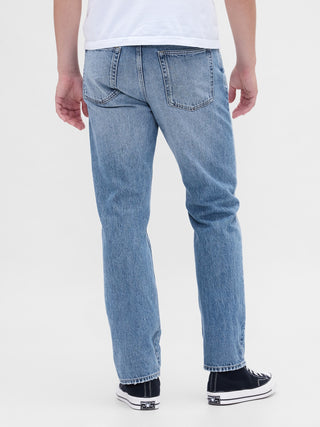 Jeans Rectos Talle Medio con Bolsillos