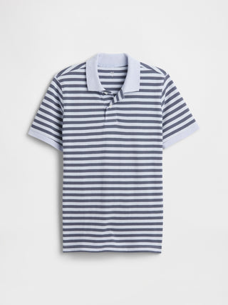 Polo Manga Corta con Estampado Rayas, Niño