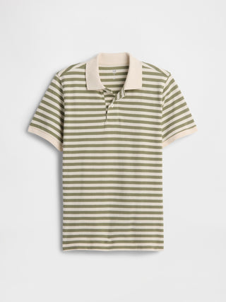 Polo Manga Corta con Estampado Rayas, Niño