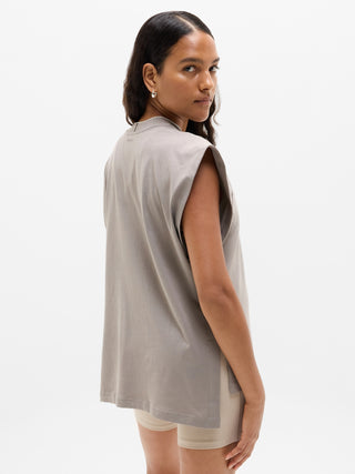 Camiseta sin Mangas Oversize de Algodón