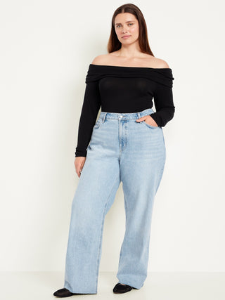 Jeans Wide Leg Talle Alto con Bolsillos