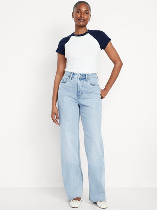 Jeans Wide Leg Talle Alto con Bolsillos