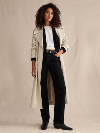 Jeans Recto Talle Alto con Bolsillos
