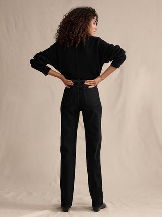 Jeans Recto Talle Alto con Bolsillos