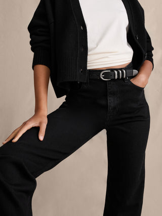 Jeans Recto Talle Alto con Bolsillos