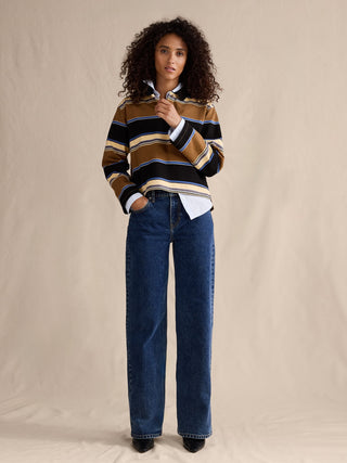 Jeans Holgados Talle Medio con Bolsillos