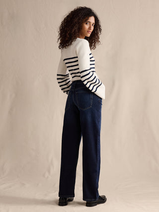 Jeans Holgados Talle Medio con Bolsillos