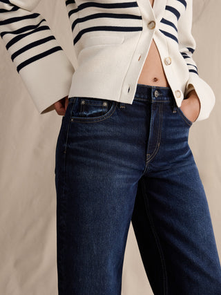 Jeans Holgados Talle Medio con Bolsillos