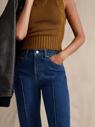 Jeans Flare Talle Alto con Bolsillos