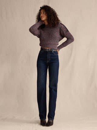 Jeans Recto Talle Alto con Bolsillos