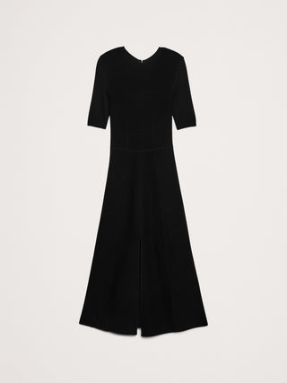 Vestido Manga Larga con Abertura Delantera