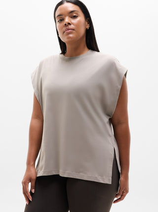 Camiseta sin Mangas Oversize de Algodón