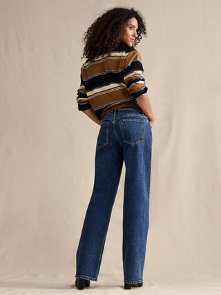 Jeans Holgados Talle Medio con Bolsillos