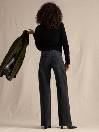 Jeans Holgados Talle Medio con Bolsillos