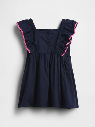 Vestido con mangas onduladas para bebés y niños pequeños.