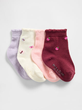 Paquete de 4 Medias con Estampado, Bebé