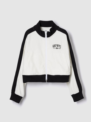 Chaqueta Crop con Logo Delantero, Niña