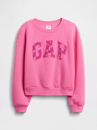 Sudadera Cuello Redondo con Logo Delantero, Niña