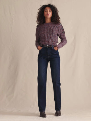 Jeans Recto Talle Alto con Bolsillos