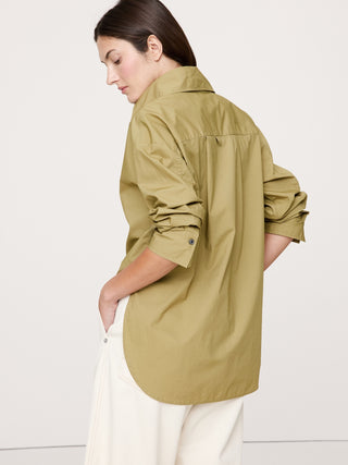 Camisa Oversize Manga Larga de Algodón