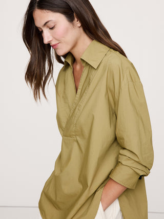 Camisa Oversize Manga Larga de Algodón