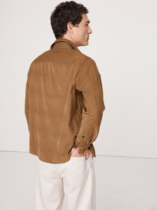 Camisa Manga Larga de Pana con Bolsillo