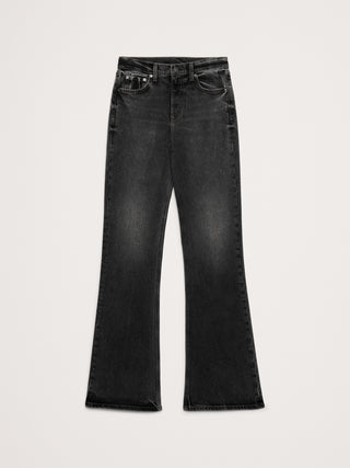 Jeans Acampanado Talle Alto con Bolsillos