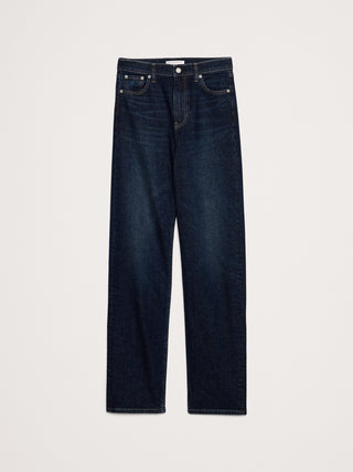 Jeans Recto Talle Alto con Bolsillos