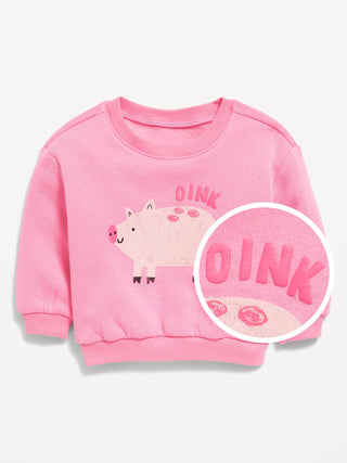 Sudadera impresa con cuello de tripulación para bebé.