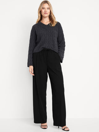 Pantalón Wide Leg con Cintura Elástica