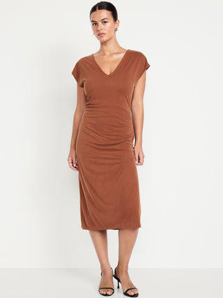 Vestido Midi con Detalle Fruncido