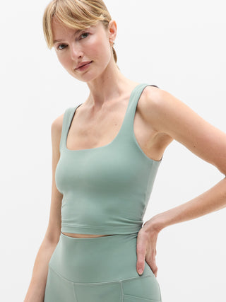 Sujetador Deportivo Corto con Cuello Cuadrado