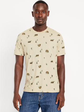 Camiseta Manga Corta de Algodón con Estampado