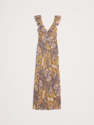 Vestido Maxi de Seda con Estampado