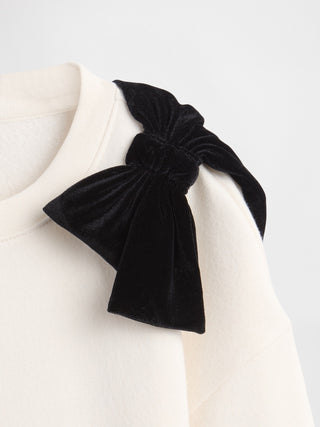 Sudadera Manga Larga con Detalle Lazo, Niña