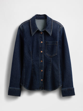 Camisa Denim con Costuras Ceñidas