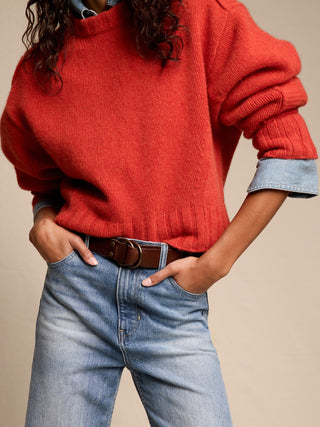 Jeans Recto Talle Alto con Bolsillos