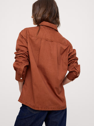 Camisa Oversize Manga Larga con Bolsillo