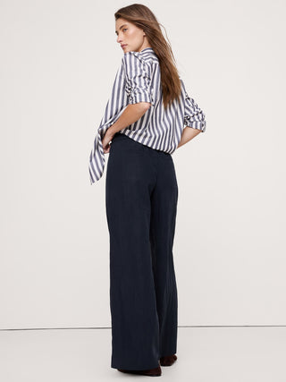 Pantalón Drapeado con Cintura Elástica