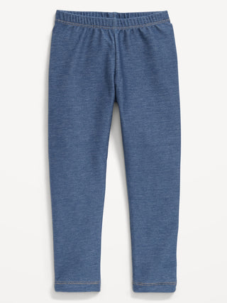 Leggings de mezclilla sintética para niñas pequeñas.