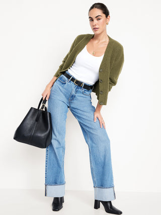 Cárdigan Holgado Cuello V con Botones