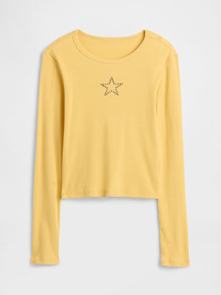 Camiseta Manga Larga de Canalé, Niña