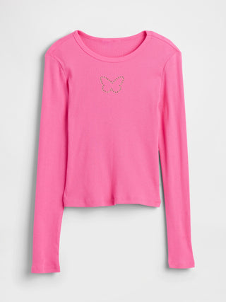 Camiseta Manga Larga de Canalé, Niña