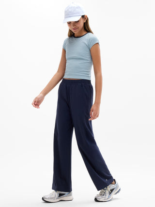 Camiseta con Abertura Espalda Estampado Rayas, Niña