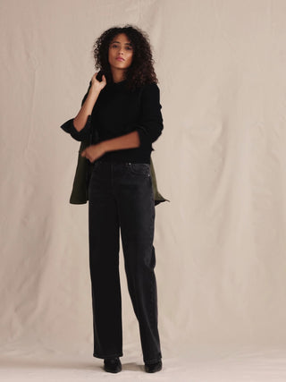Jeans Holgados Talle Medio con Bolsillos