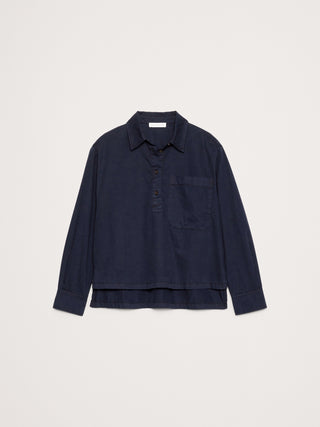 Camisa Oversize Manga Larga con Bolsillo