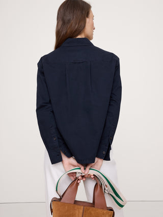 Camisa Oversize Manga Larga con Bolsillo