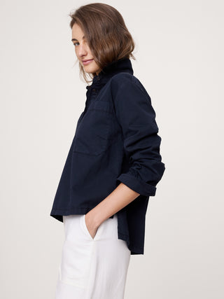 Camisa Oversize Manga Larga con Bolsillo