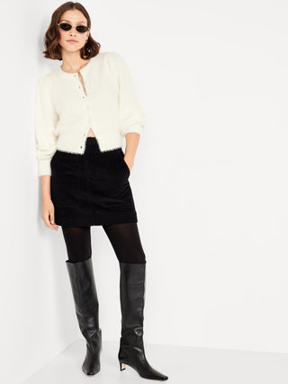 Suéter Tipo Cárdigan con Pestañas Recortadas